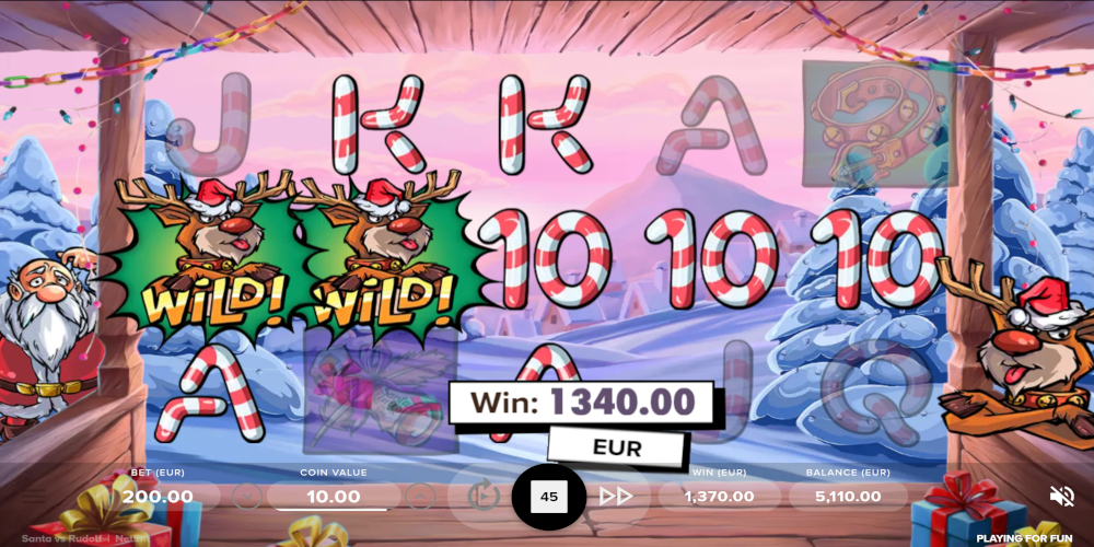 Santa vs Rudolf slot game Win