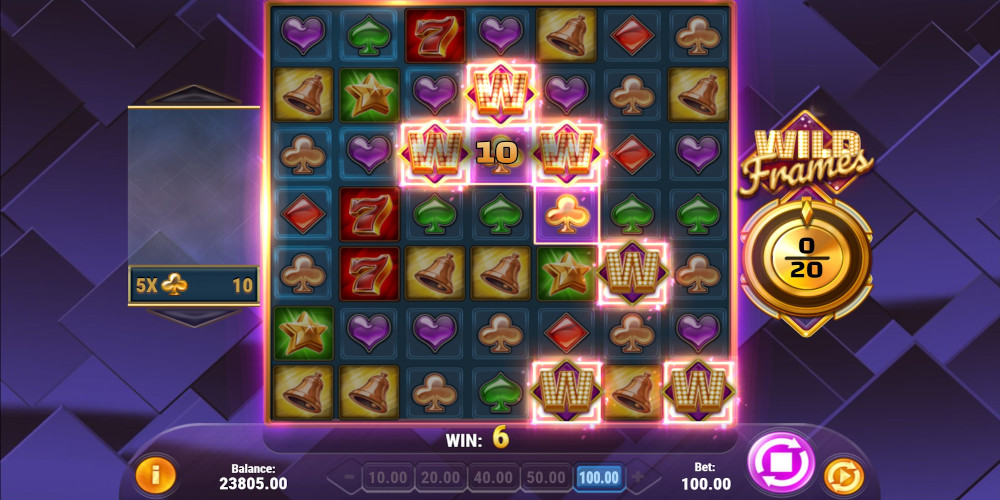 Wild Frames slot game Gameplay Win