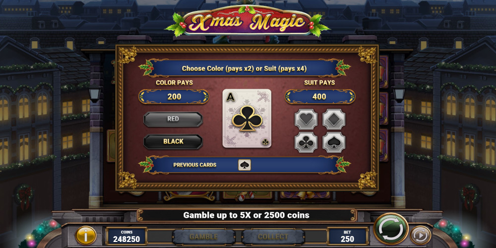 Xmas Magic slot game Gamble feature (Risk game) Xmas Magic slot game Gamble feature (Risk game)