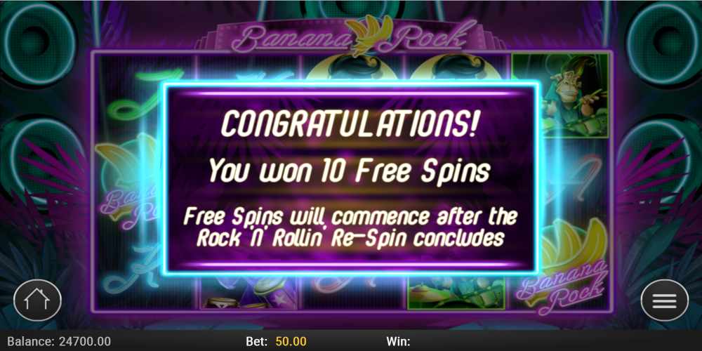 Banana Rock casino slot game Free Spin