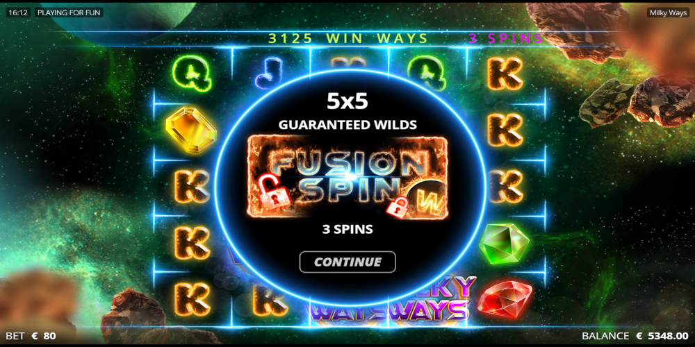 Milky Ways slot game Fusion Spin