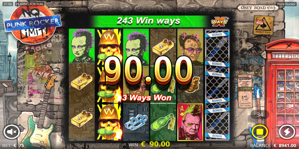 Online Punk Rocker slot DEMO play show you winning combinations