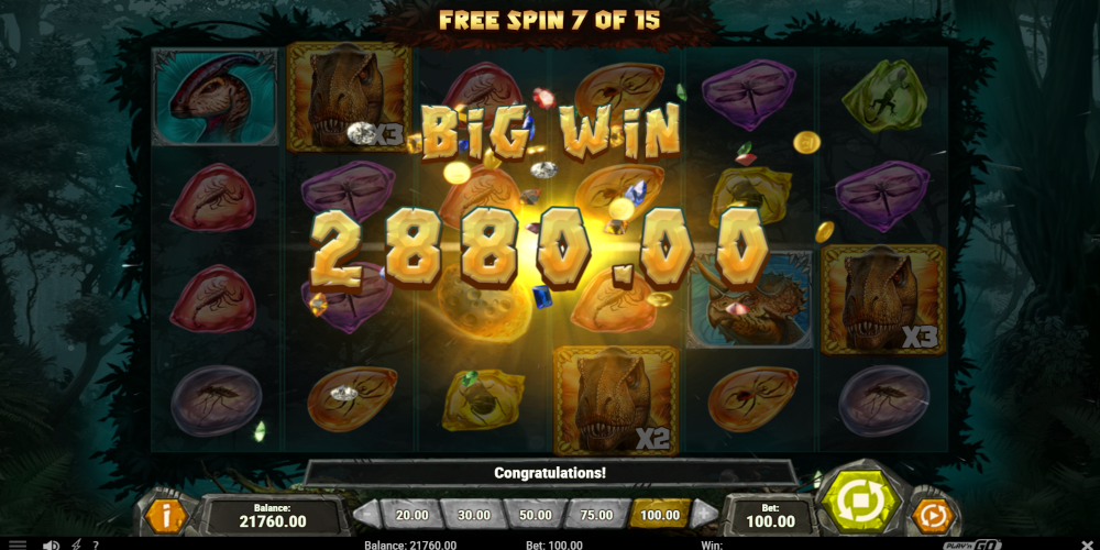 Raging Rex slot game Big Win