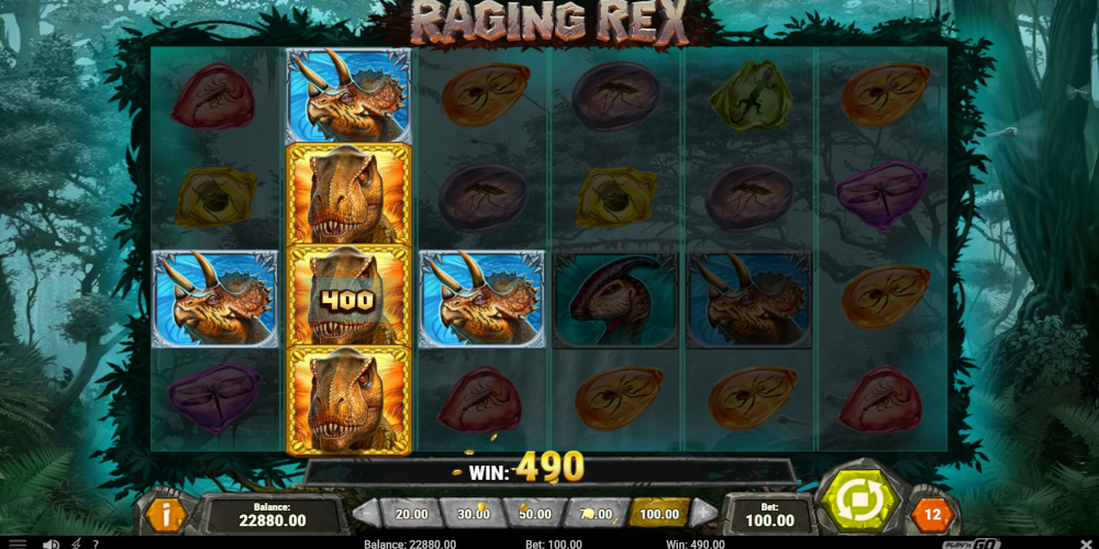 Raging Rex slot game GamePlay