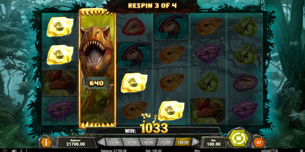 Raging Rex slot game Respin