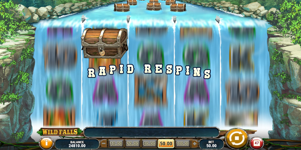 Wild Falls slot game Rapid Respins feature Wild Falls slot game Rapid Respins feature