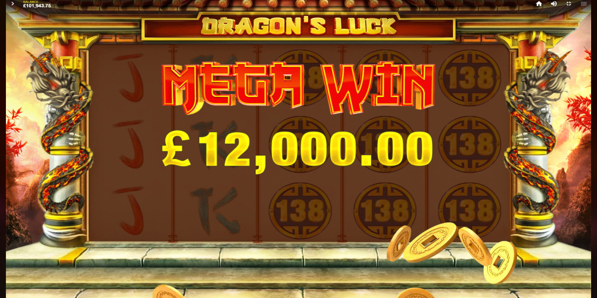 Dragons Luck slot game Mega WIN Dragons Luck slot game Mega WIN