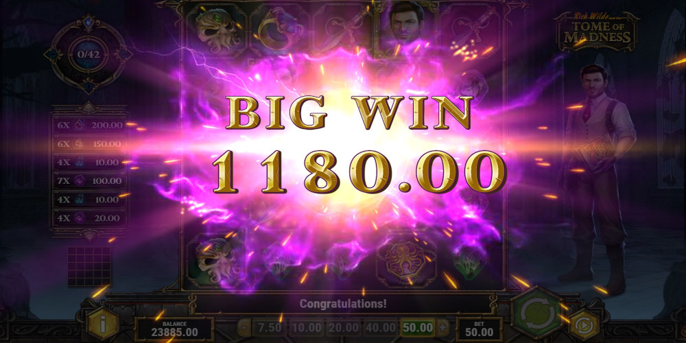 Rich Wilde and the Tome of Madness slot game Big Win