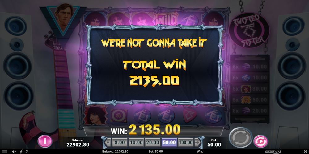 Twisted Sister slot game Win