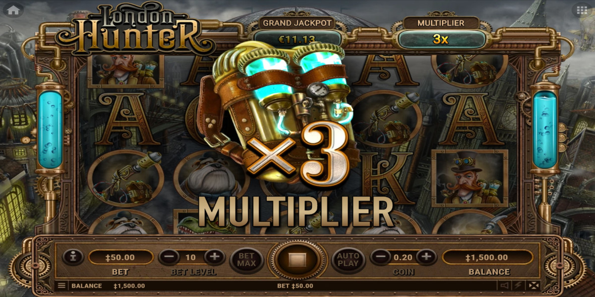 London Hunter slot game 3x Multiplier won