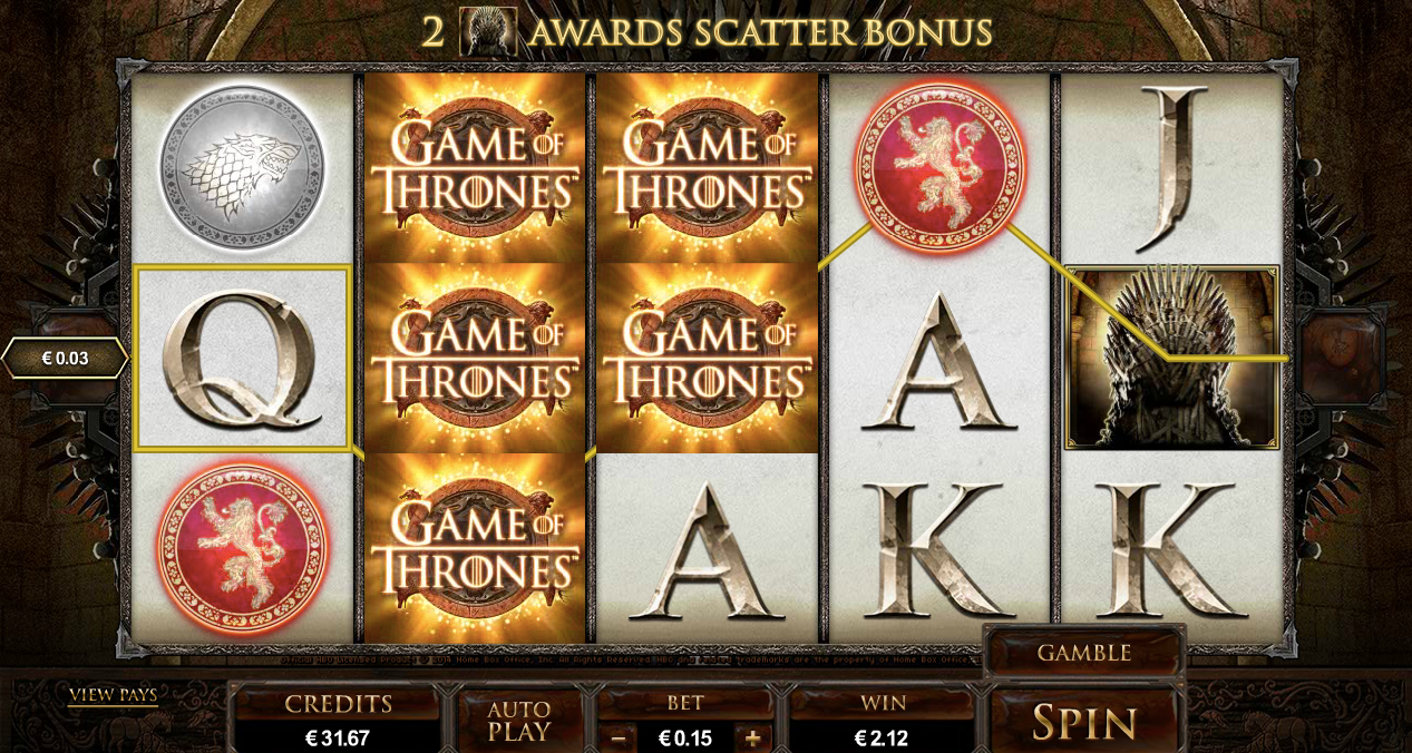 Vispopulārākie spēļu automāti internetā - Game of Thrones