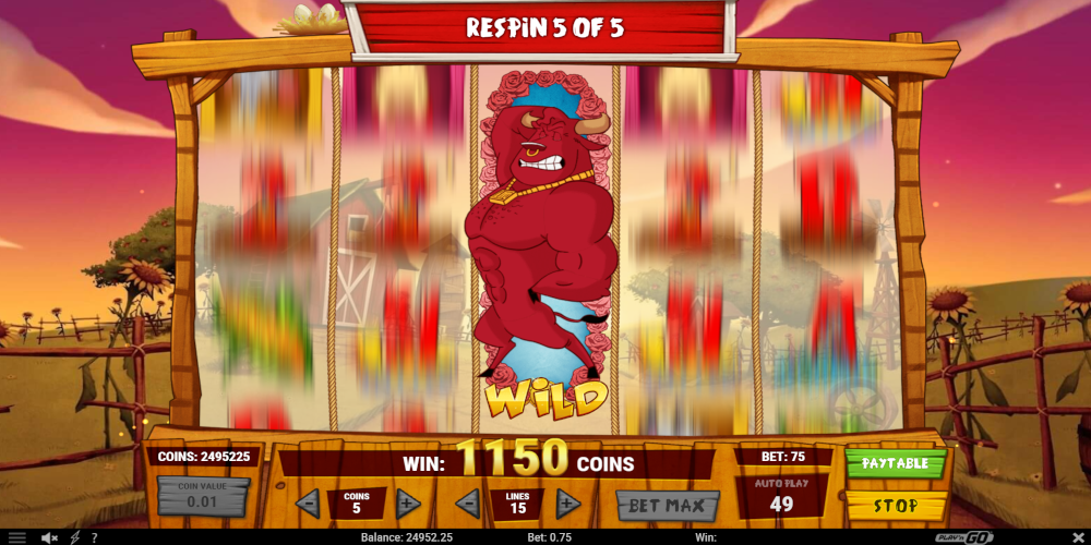 Crazy Cows slot game Respin