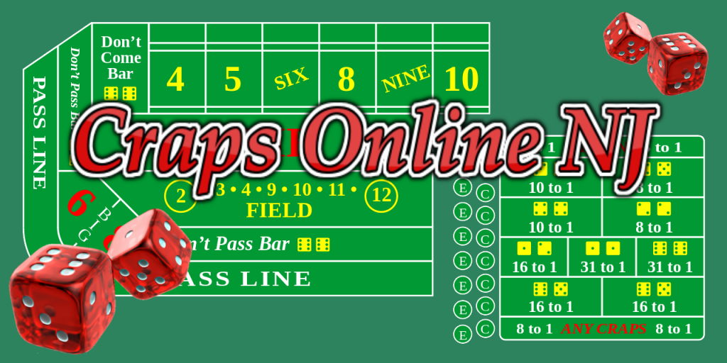 craps online NJ - craps table with dice