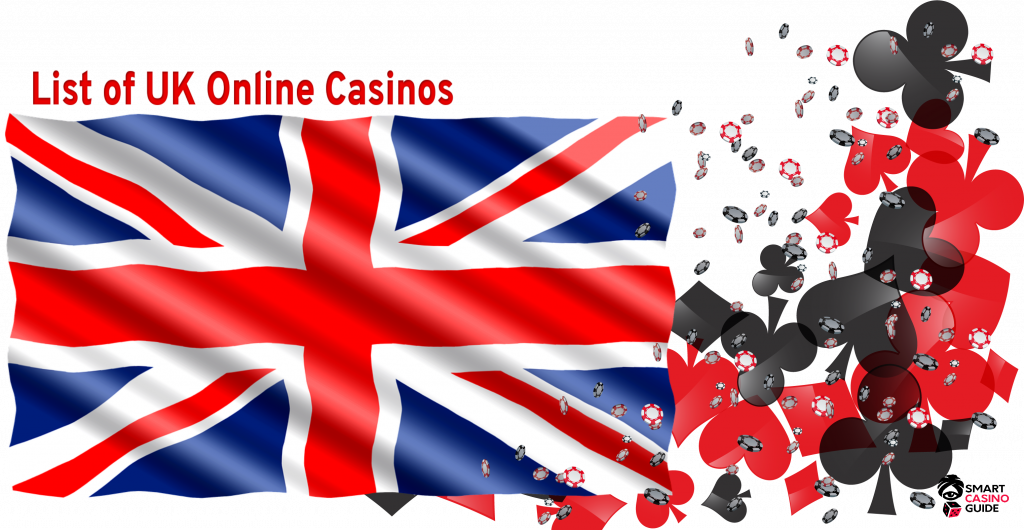 list of uk online casinos - United KIngdom flag, casino chips