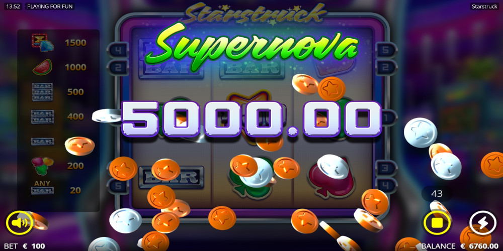Starstruck slot game Big WIN