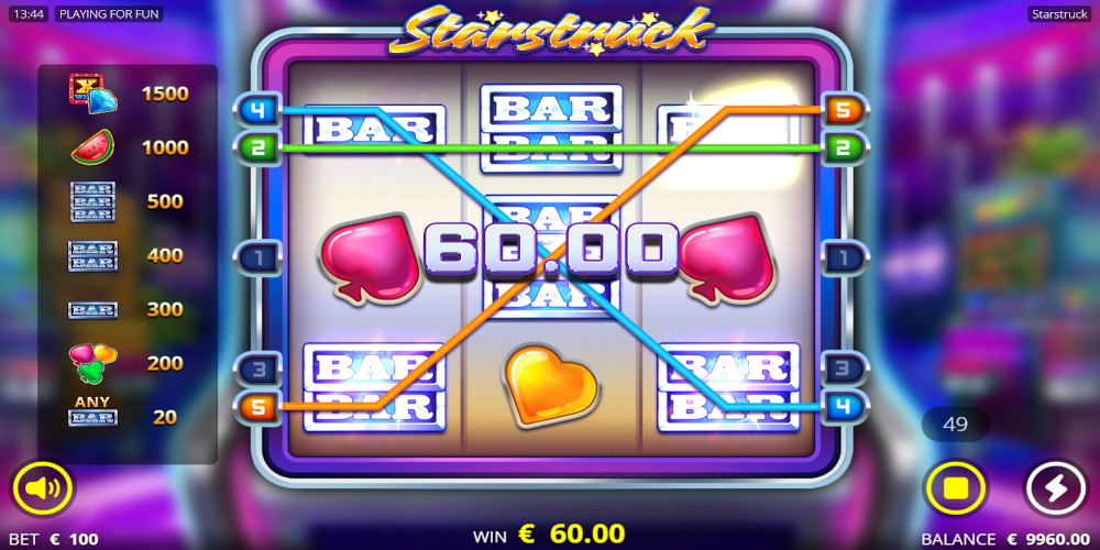 Starstruck casino slot game Gameplay WIN