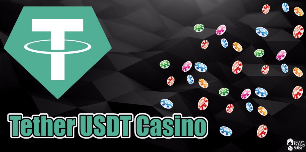 Tether USDT Casino, Tether logo, multiple colour chips