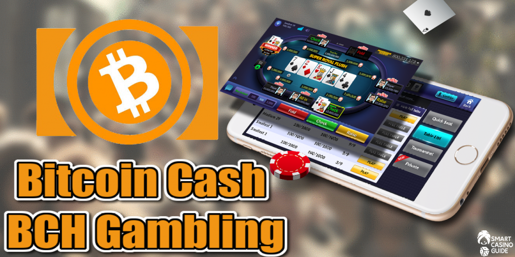 bitcoin cash BCH gambling, smartphone, cards, games, logo