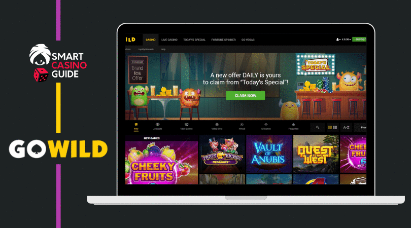 go wild casino review - live casino - slots - piggy riches - go vegas - smartcasinoguide - table games - gowild online casino