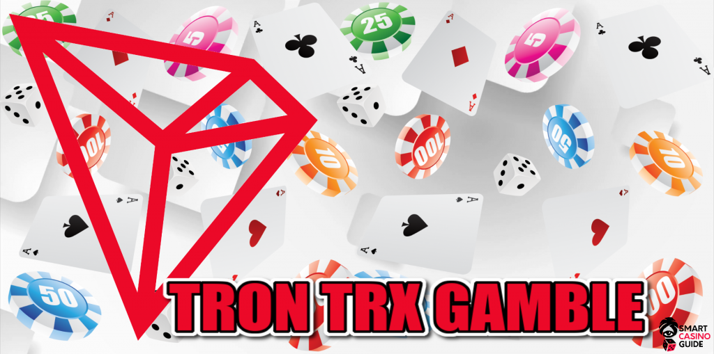 logo, tron TRX Gamble, cards, chips