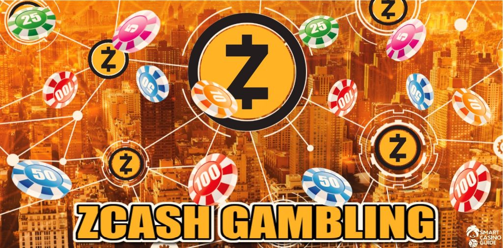 casino chips, zec logos, zcash gambling