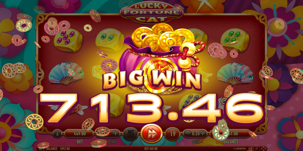 Lucky Fortune Cat casino slot game bonus - Big Win