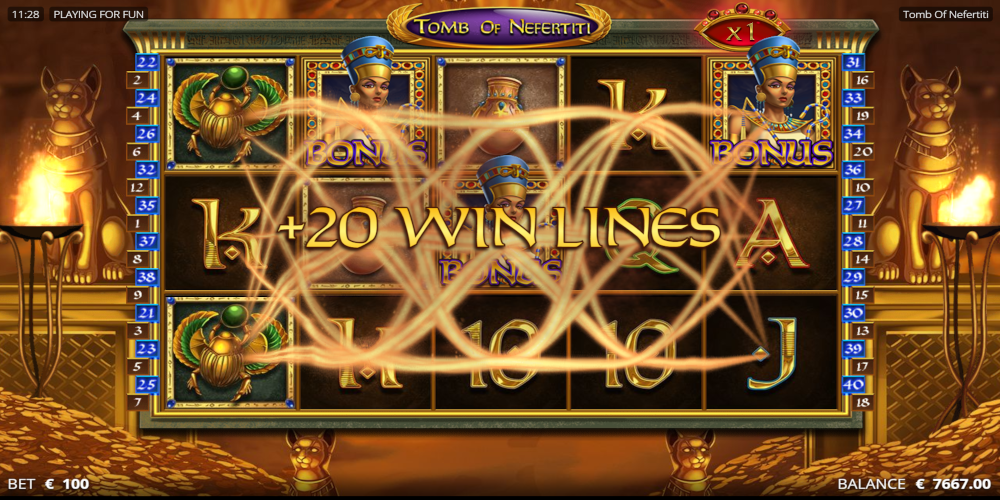 Tomb of Nefertiti slot game Bonus Game