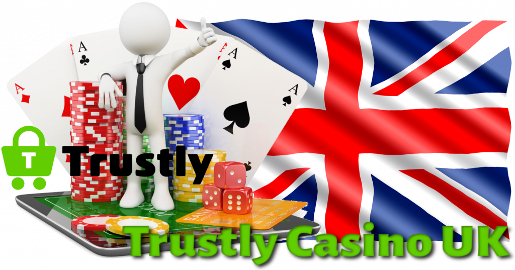 Trustly casino online UK, Trustly logo, UK flag