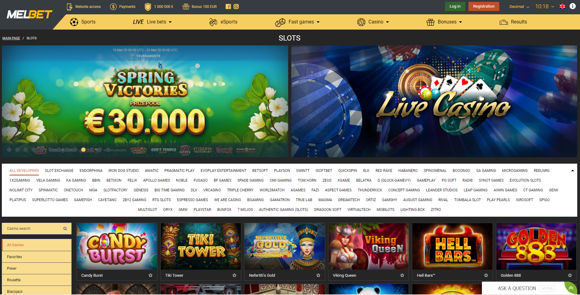 melbet casino providers candy burst spring victories live casino hell bars tiki tower golden 888 endorphina netent nolimitcity