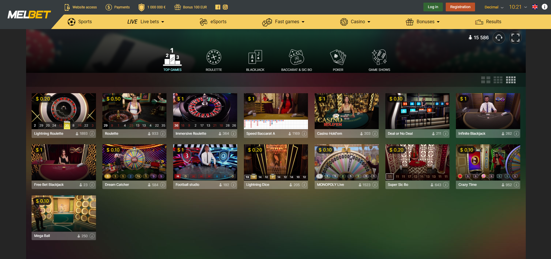 melbet live casino evolution gaming roulette blackjack game shows lightning roulette crazy time