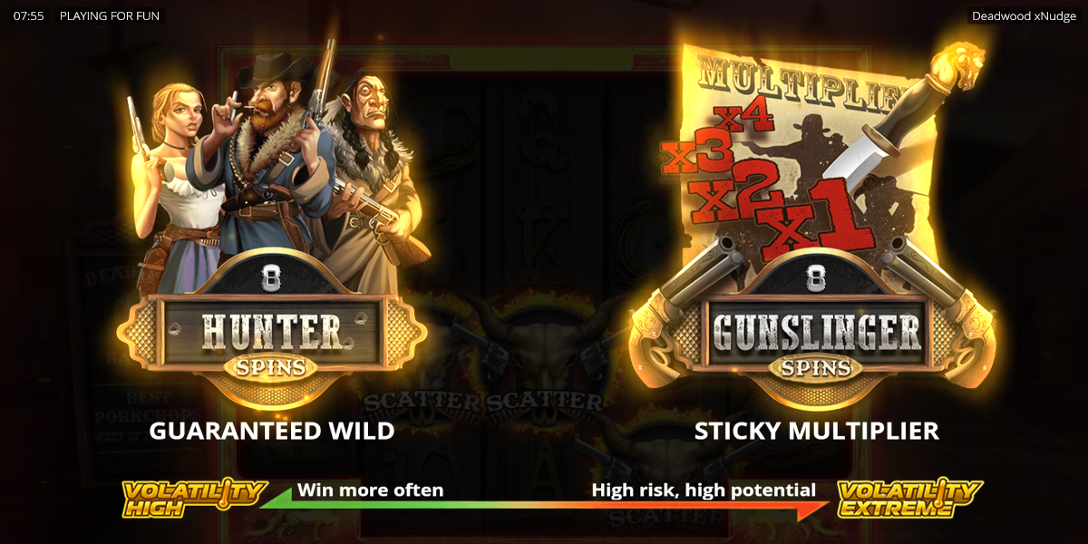 Deadwood xNudge slot game 3 Scatters Deadwood xNudge slot game 3 Scatters