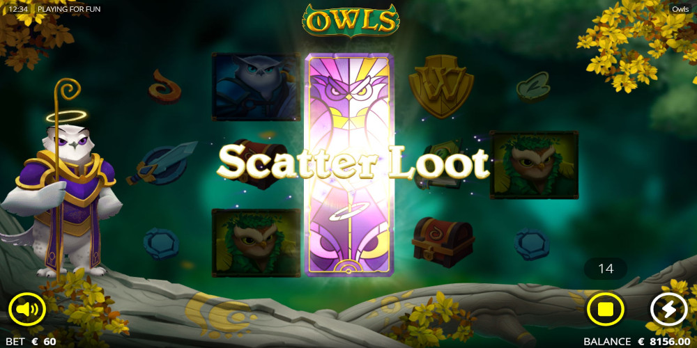 Owls slot game Scatter Loot feature
