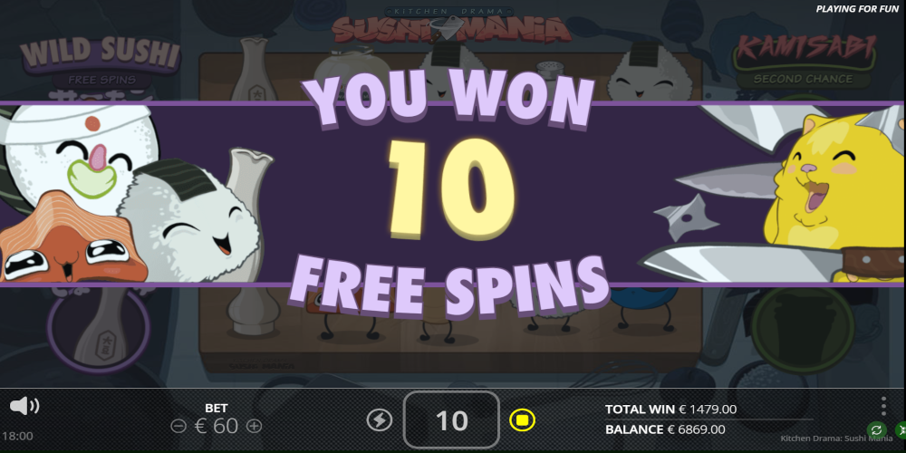 Sushi Mania slot game Free Spins