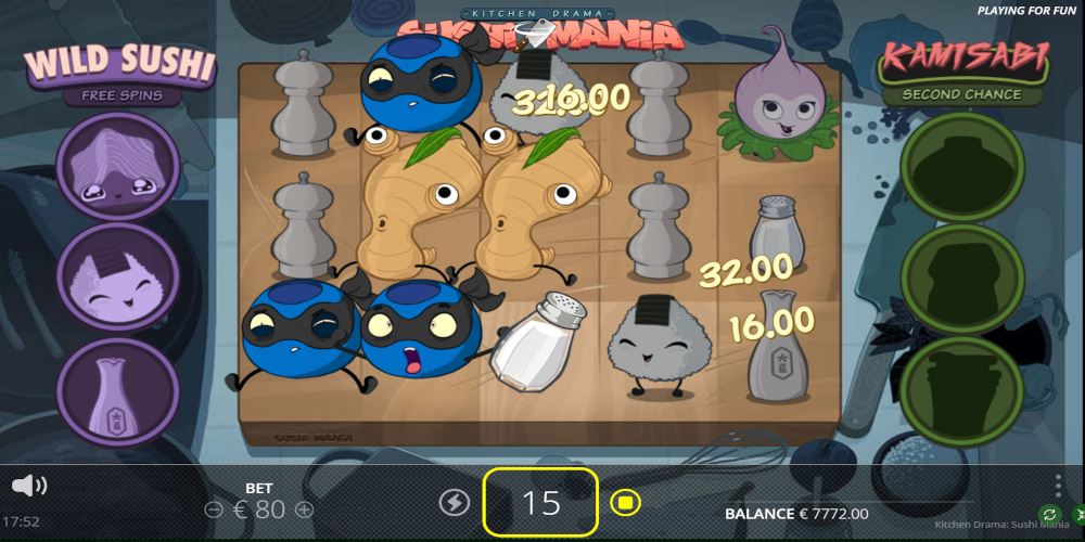 Sushi Mania slot game Gameplay
