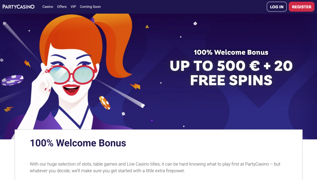 Best Party casino first deposit bonus