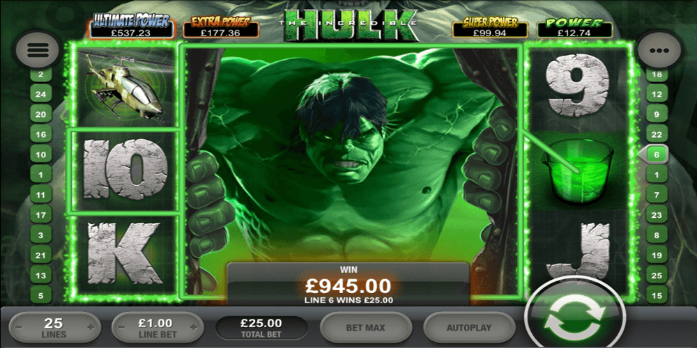 The Incredible Hulk - Playtech are creator of Marvel slots The Incredible Hulk - Playtech are creator of Marvel slots