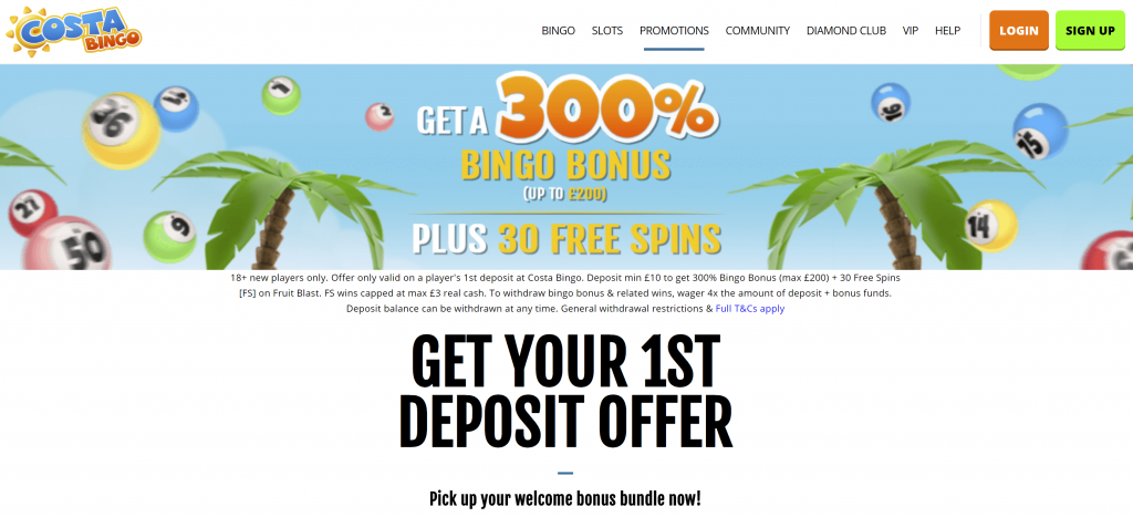 Costa bingo casino welcome bonus 300%