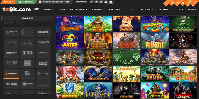 1xbit casino has a lot of casino games by Habanero