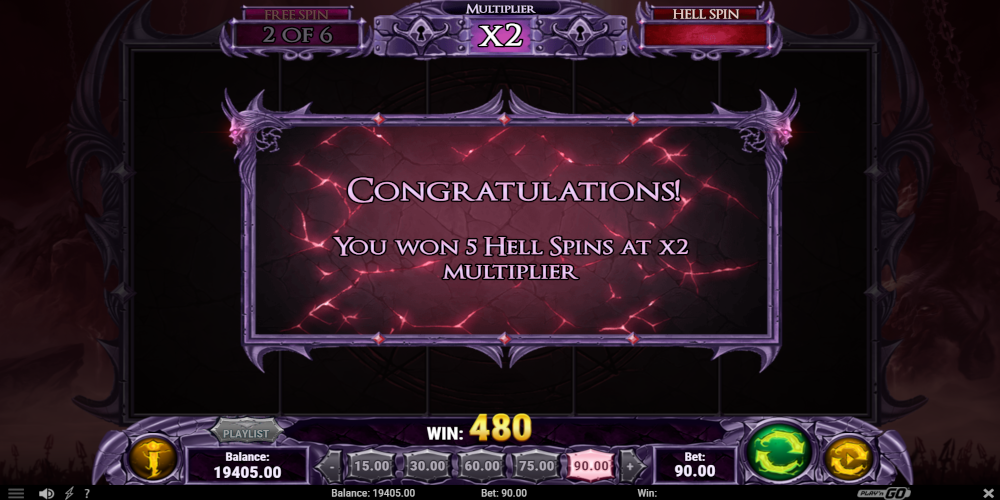 Online Demon casino video slot game Hell Spins
