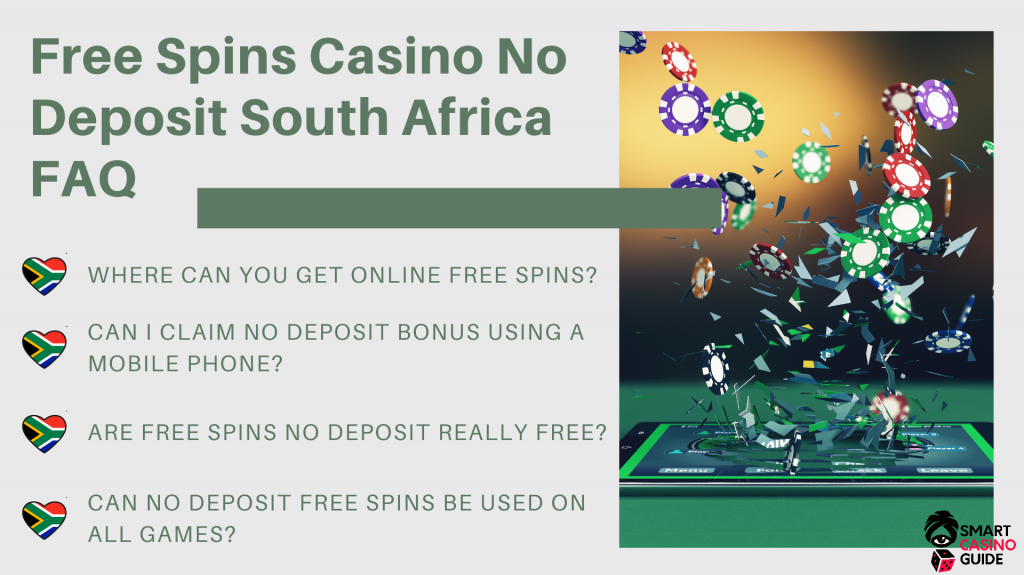 Free Spins Casino No Deposit South Africa FAQ - Flags, Tablet with Chips