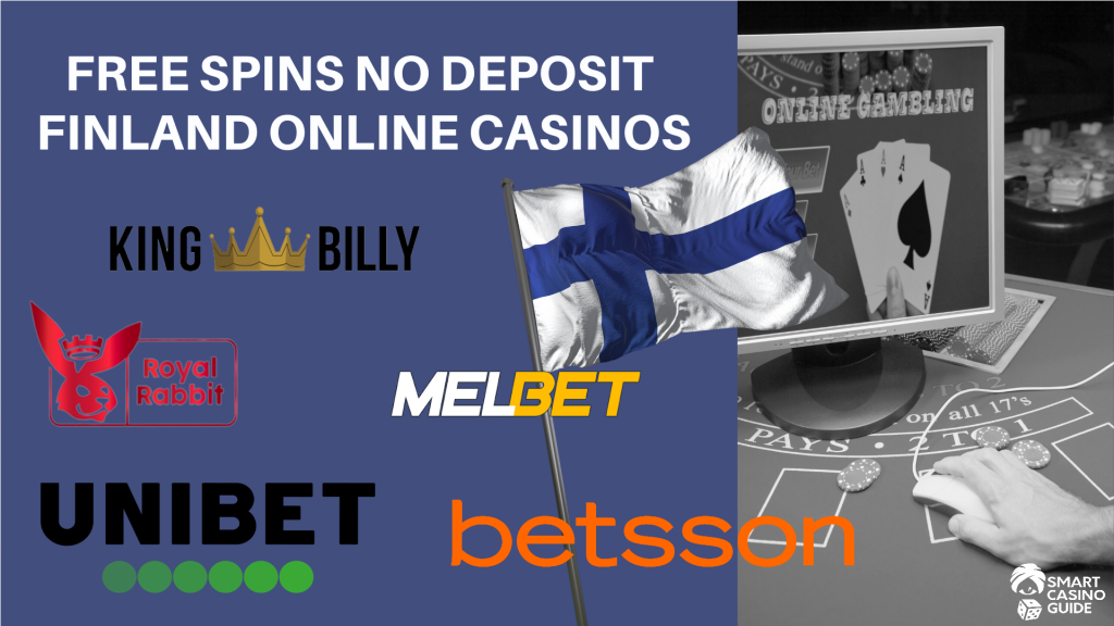 Free Spins No Deposit 2026 Finland Online Casinos with Logotypes, FI Flag