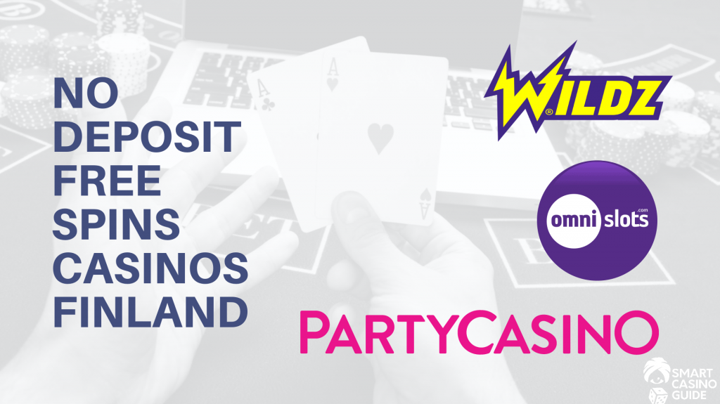 No Deposit Free Spins Casinos Finland - Wildz, OmniSlots, PartyCasino logos