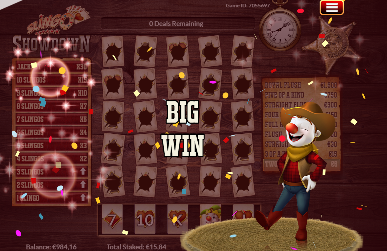 slingo casino game big win full house