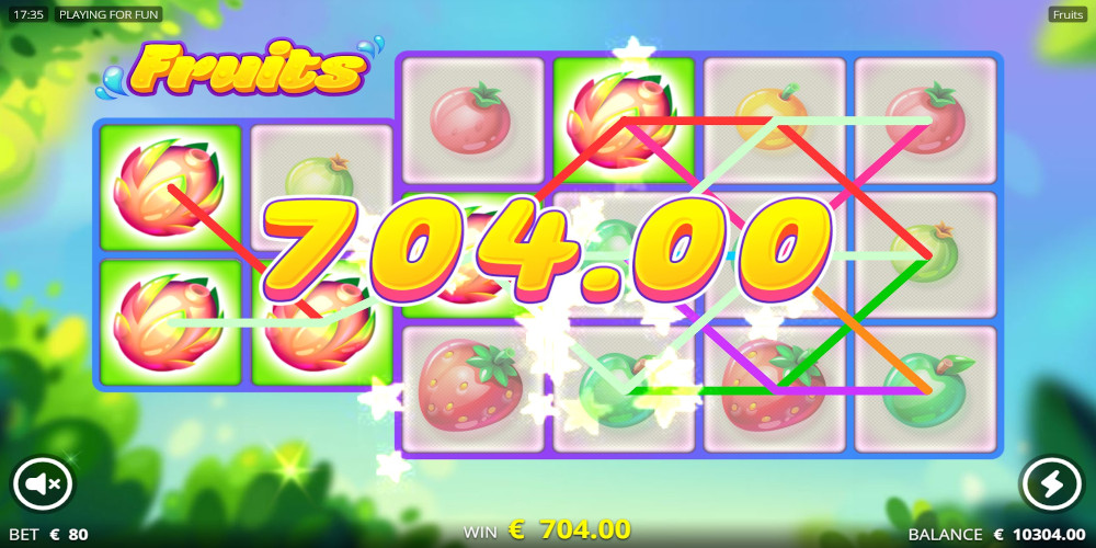 Fruits slot game Gameplay WIN