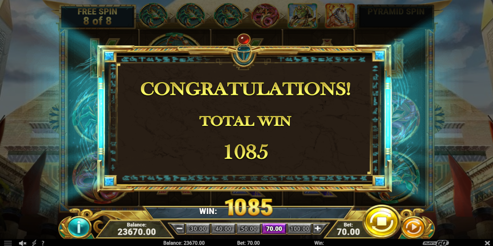 Dawn of Egypt slot game Win