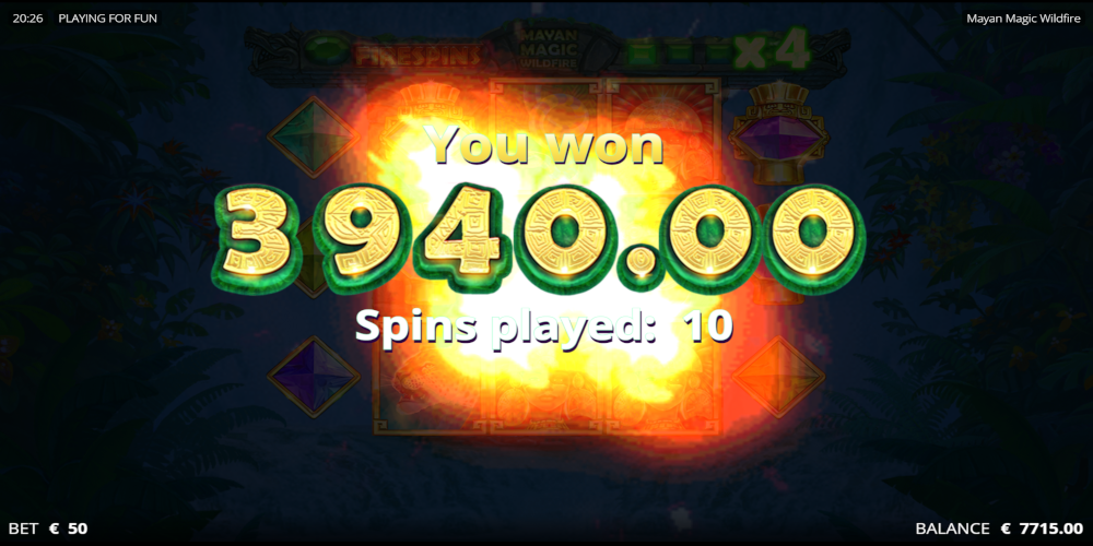 Mayan Magic Wildfire slot game Win