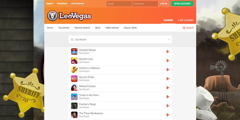 Do you look casinos with Quickspin games - LeoVegas