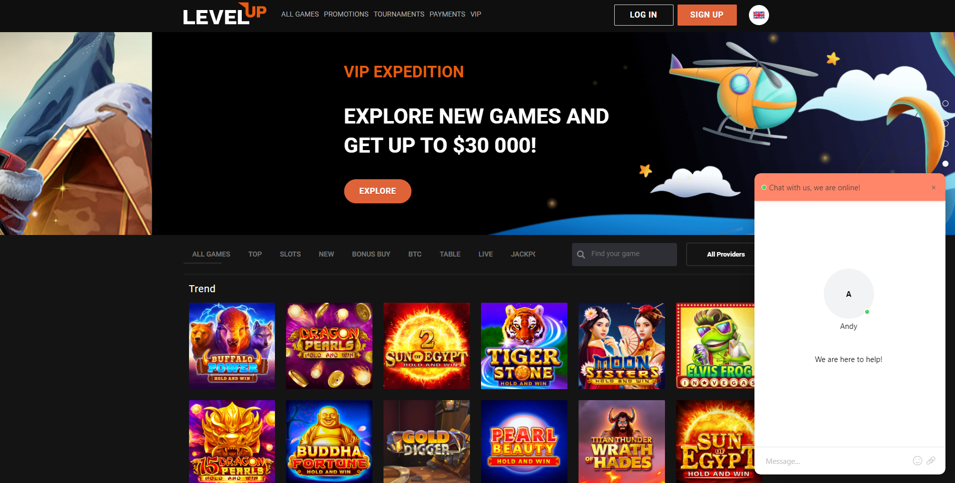 levelup casino customer support live chat