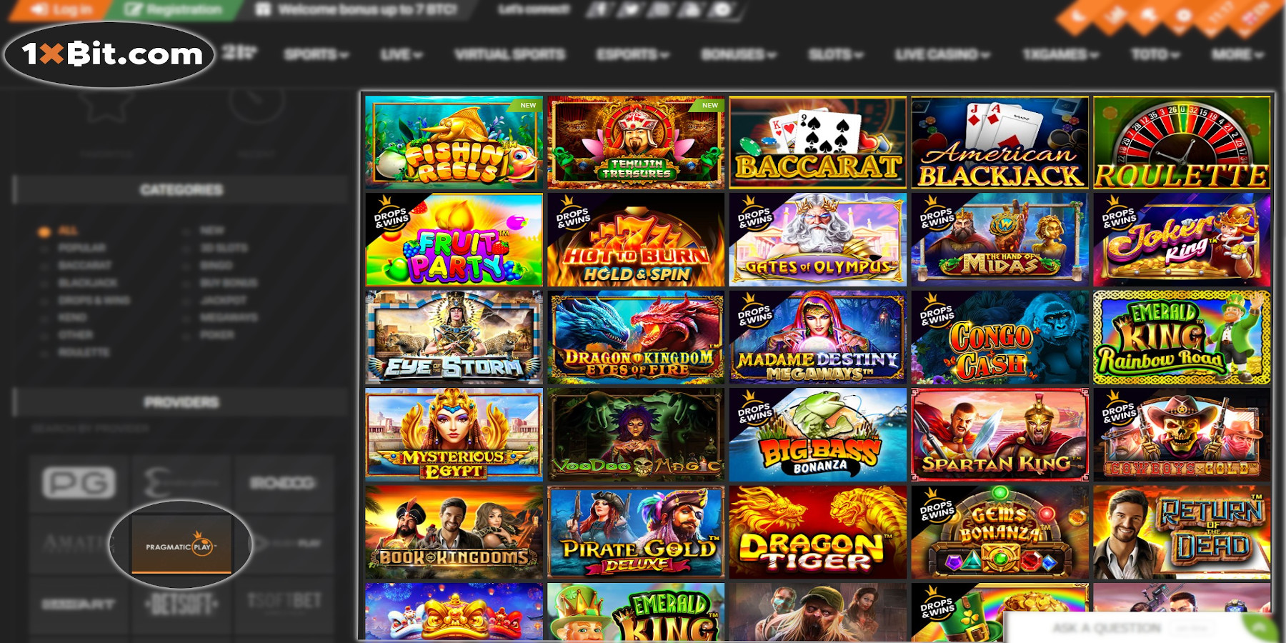 Best online casino to play Pragmatic Play casinos games 1xbit.com - no deposit bonus is available