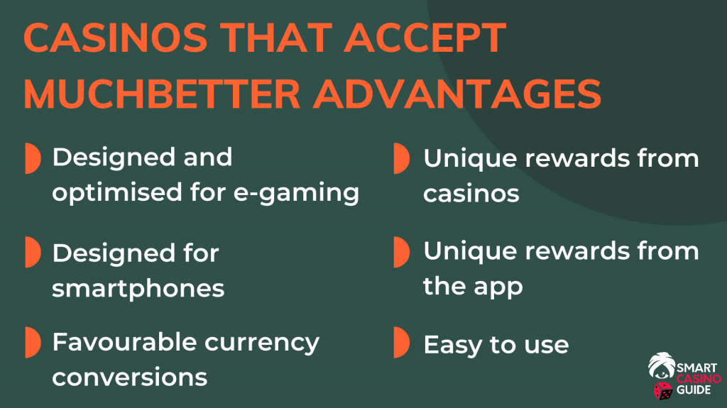 Online Casinos that accept Muchbetter Advantages